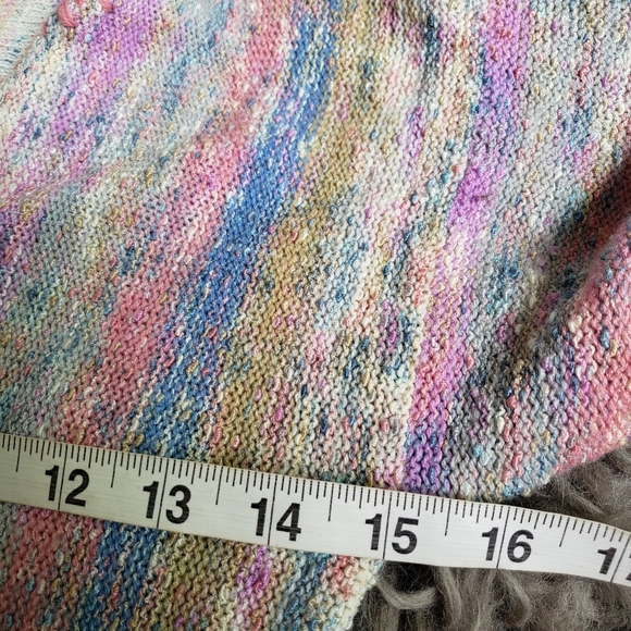 Vintage 70s Foxmoor Knit Colorful Stripe Tie Back Top - Picture 8 of 8